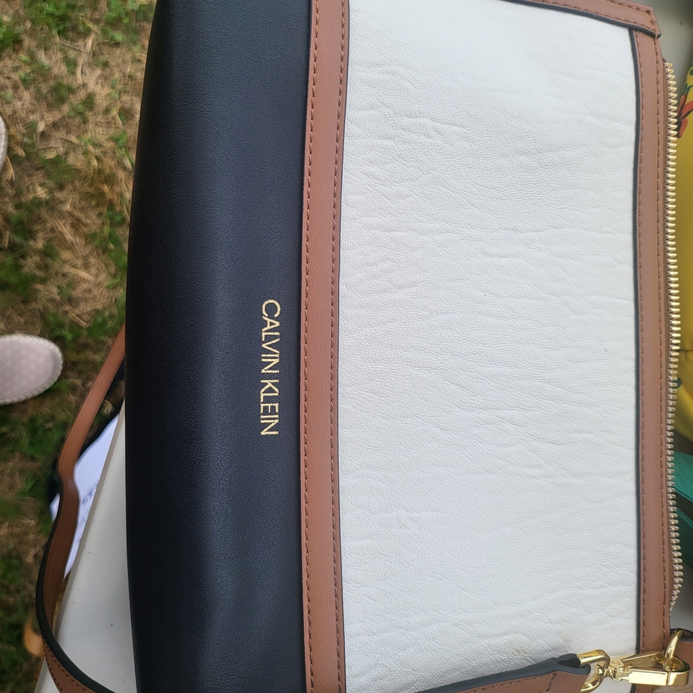 Calvin Klein Black and White Crossbody Bag